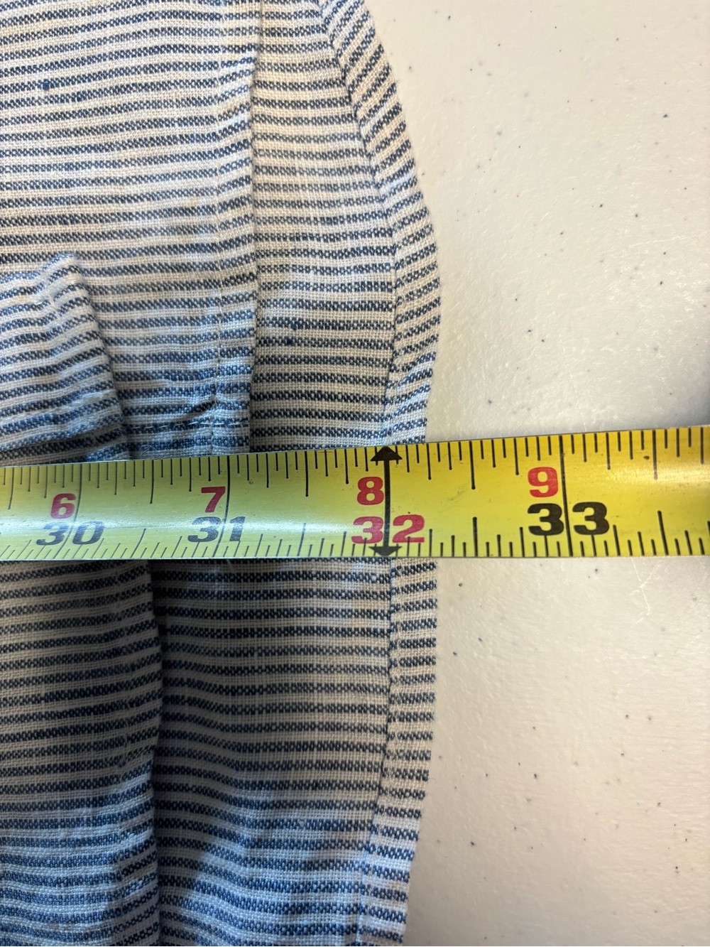 Quince Linen Blue and White Pinstriped Button Up Shirt - Picture 4 of 5